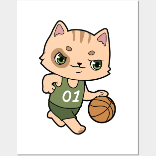 Cat at Basketball Sports Posters and Art